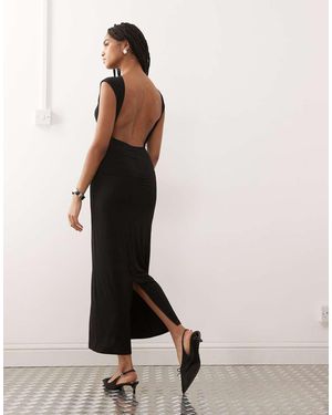 Noisy May Ruche Detail Less Maxi Dress - Natural