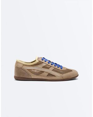 Oysho Leather And Mesh Sport Trainers - White
