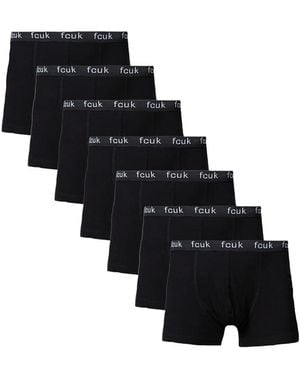French Connection Pack Of 7 Fcuk Cotton Stretch Boxers - Black