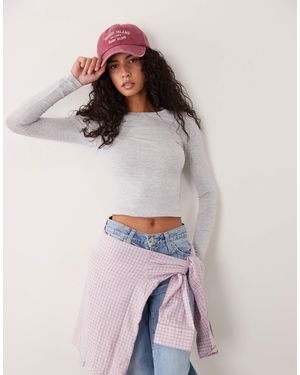Cotton On Glattes langarmshirt für jeden tag - Grau