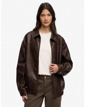 Superdry Collared Oversized Bomber Jacket - Black