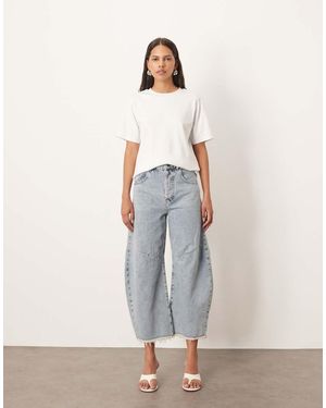ARRANGE Sydney Cropped Denim Barrel Leg Jean - White