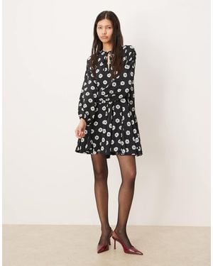 Glamorous Long Sleeve Mini Dress - Natural
