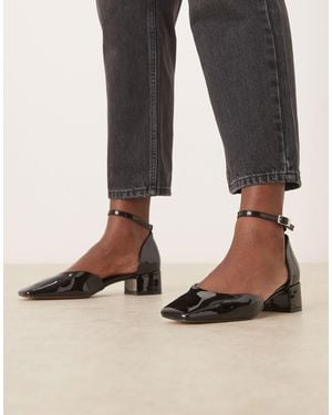 ASOS Sweet Mid Block Heel Shoes - Natural