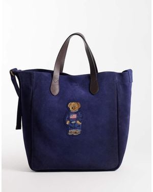 Polo Ralph Lauren Bear Print Large Tote Bag - Blue