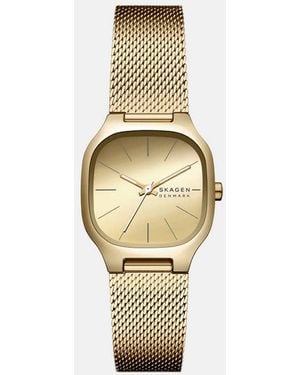 Skagen 3 Hand Mellem Lille, Stainless Steel - White