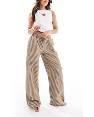 Daisy Street Pull On Boxer Style Pants - Natural