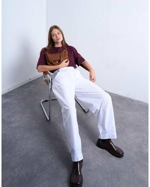 TOPSHOP Pantaloni A Palloncino Bianchi Con Linguetta - Grigio