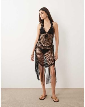 ASOS Macrame Beach Mini Sundress - Natural