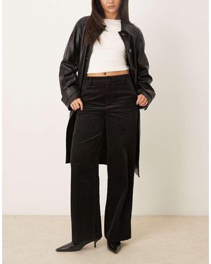 Gina Tricot High Waist Corduroy Trousers - Black