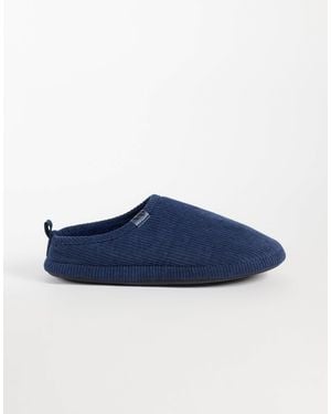 Threadbare Cord Slippers - Blue