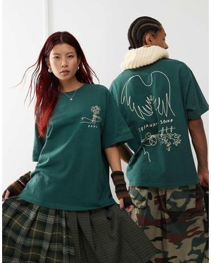 Deus Ex Machina T-Shirt Scuro Con Stampa - Verde