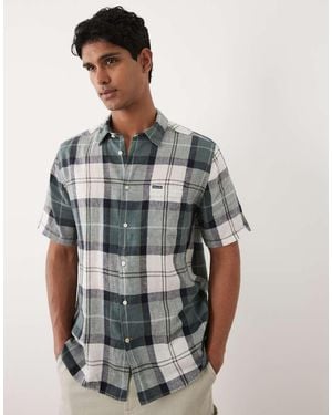 Barbour Croft Short Sleeve Tartan Summer Shirt - Grey