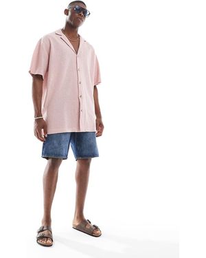 ASOS Camicia Squadrata Oversize Testurizzata - Rosa