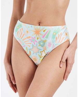 Never Fully Dressed Mix & Match High Waisted Bikini Brief Bottom Co-ord - Blue