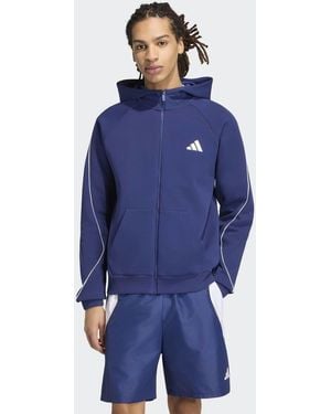 adidas Originals Stadium Small Logo Full-zip Hoodie - Blue
