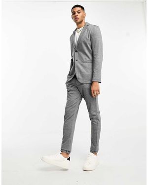 Jack & Jones Premium Slim Fit Jersey Suit Jacket With Slim Trouser - White