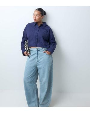 ASOS Asos Design Curve Cropped Overhemd - Blauw