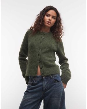 Weekday Wool Blend Fitted Cardigan - Green