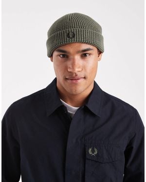 Fred Perry Waffle Beanie - Green