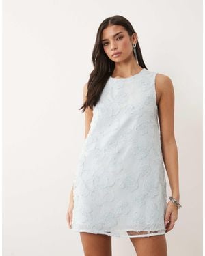 Vila Floral Jacquard Mini Shift Dress - White