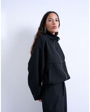 TOPSHOP Funnel Neck Jacket - Black