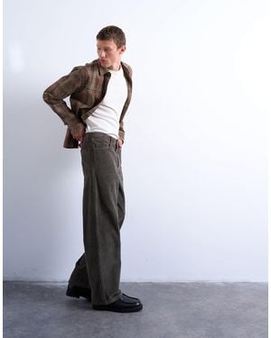TOPMAN Cord Baggy Trouser - White