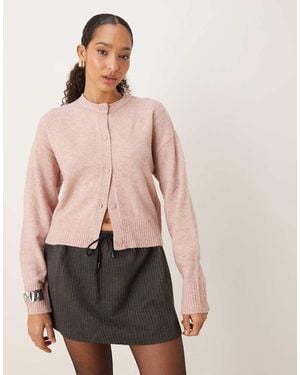 JJXX Wool Blend Knitted Cardigan - Pink