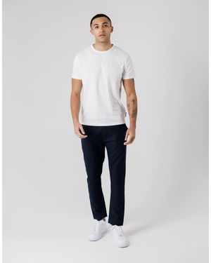 French Connection Cotton-Linen Blend Drawstring Cuffed Trousers - White