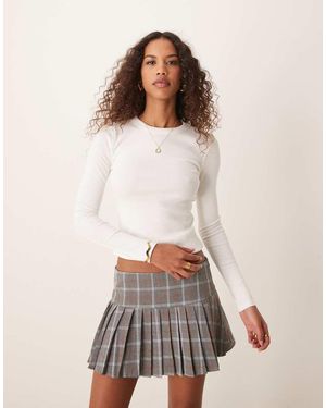 River Island Maglietta Ristretta Crema A Maniche Lunghe - Bianco
