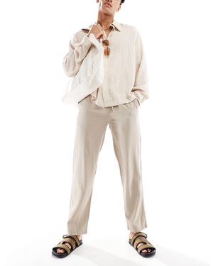 Threadbare Pantalon décontracté en lin mélangé - taupe - Neutre