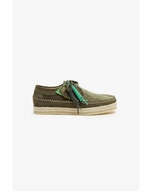 Pompeii UK Pompeii X Clarks Originals Weaver Cactus Suede Shoe With Logo Tag - Green