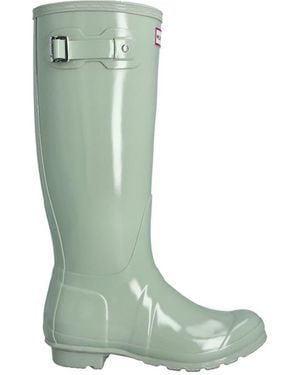 HUNTER Original Tall Gloss Wellingtons - Green