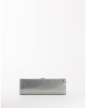 TOPSHOP Ember Small Envelope Satin Clutch Bag - White