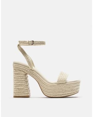 Pull&Bear Platform High-heel Sandals - White
