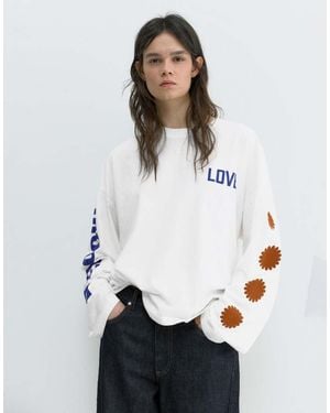 Pull&Bear Love Graphic T-shirt - White