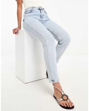 River Island High Rise Slim Mom Jean - Blue
