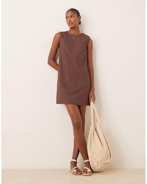 Glamorous Smock Mini Dress - Natural