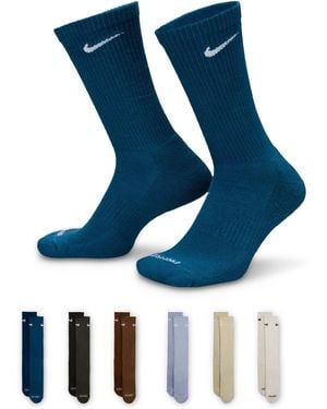 Nike Crew 6 Pack Socks - Blue