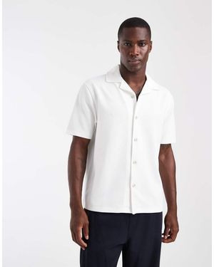 River Island Textured Revere Shirt - White