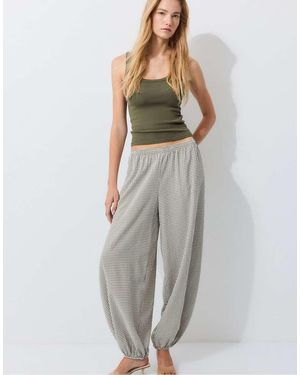 Stradivarius Poplin Volume Trousers - Grey