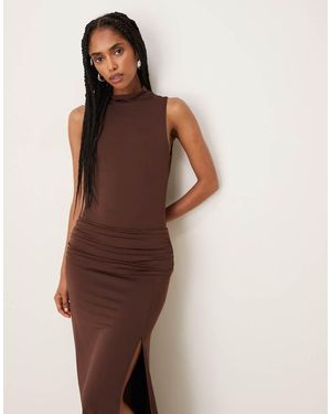 ASOS Co-Ord High Neck Bodysuit - Brown