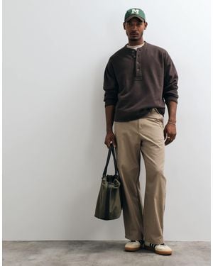 Abercrombie & Fitch Haut henley oversize épais - Noir