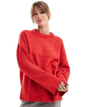 JJXX Oversized Texture Knitted Jumper - Red