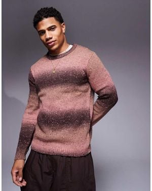 ASOS Knitted Jumper With Ombre Stripe - Natural