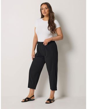 Yours Clothing Barrel Trousers - Black