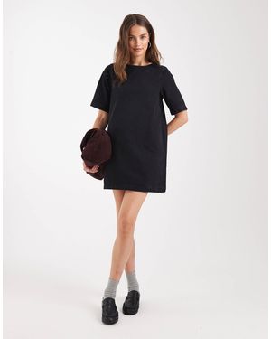ASOS – kurzes denim-t-shirt-kleid - Schwarz