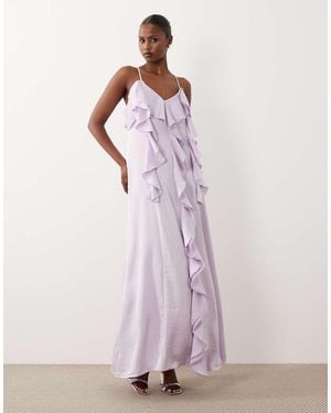 Vero Moda Cami Midi Dress With Ruffle Trim Detail - Pink