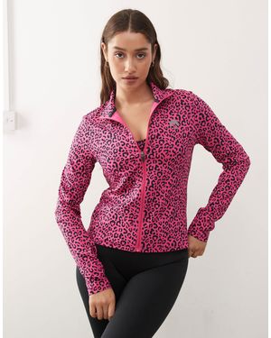 OOSC Infinite - veste courte à fermeture éclair avec imprimé léopard - Rose