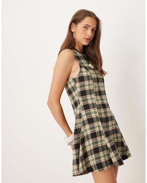 ASOS Sleeveless Mini Dress With Box Pleats - Multicolour